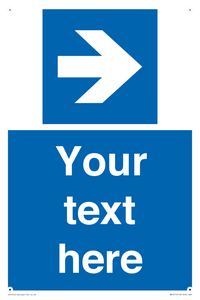 Custom Directional signage blue right arrow 